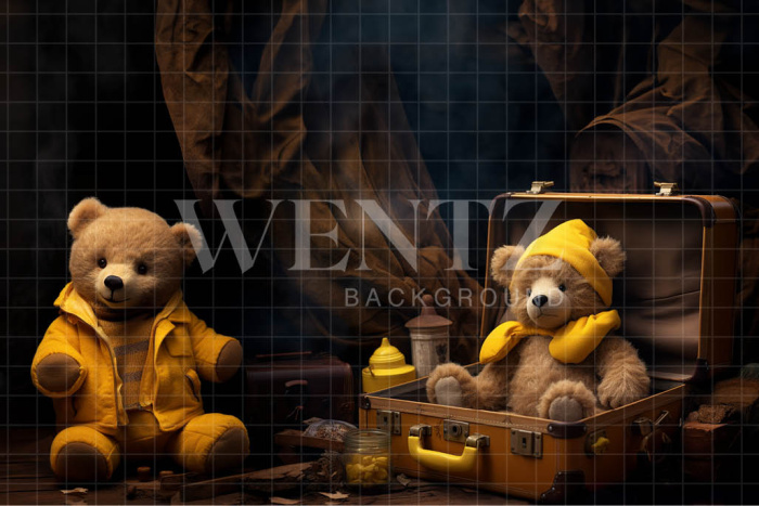 Fabric Photography Background Teddy Bears / Backdrop 4814