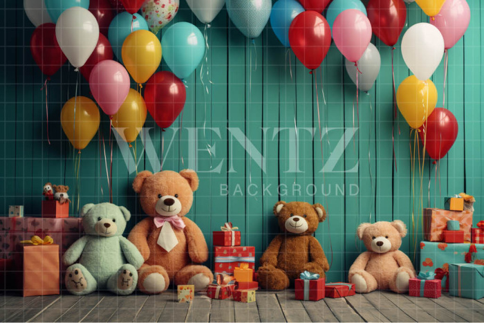 Fabric Photography Background Bear Party / Backdrop 4819