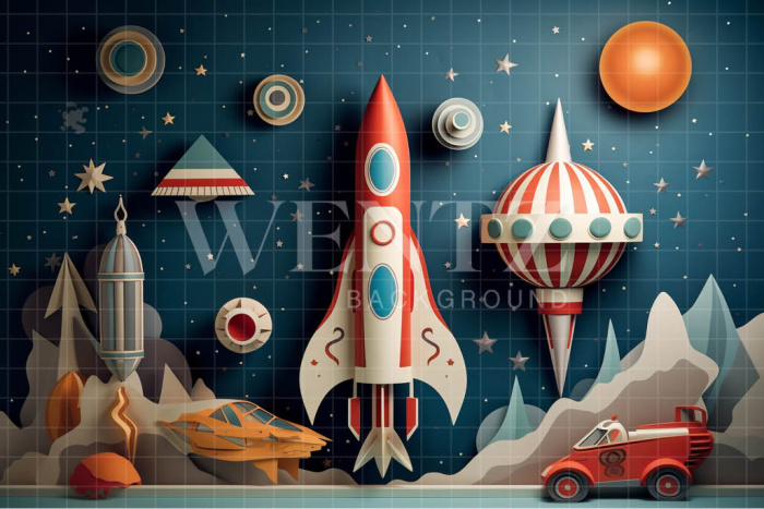 Fabric Photography Background Rocket / Backdrop 4820