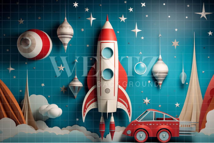 Fabric Photography Background Rocket / Backdrop 4821