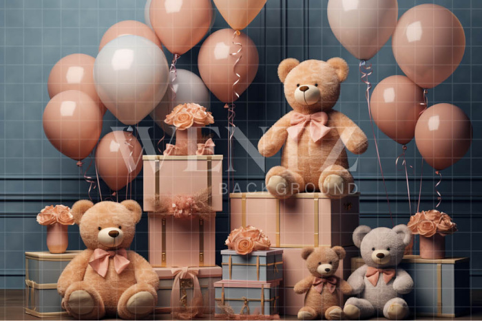 Fabric Photography Background Bear Party / Backdrop 4822