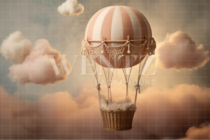 Fabric Photography Background Balloon in the Sky / Backdrop 4829