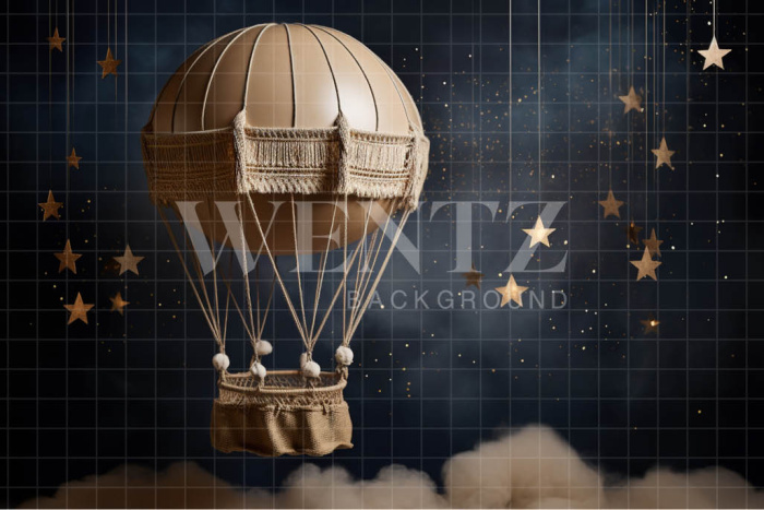 Fabric Photography Background Balloon in the Sky / Backdrop 4830