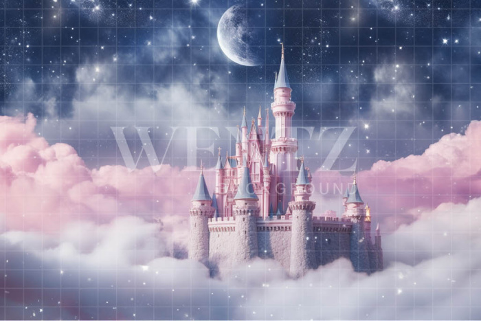 Fabric Photography Background Castle in the Clouds / Backdrop 4833