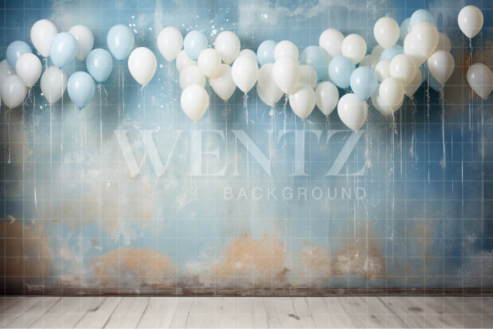 Fabric Photography Background Set with Balloons / Backdrop 4856