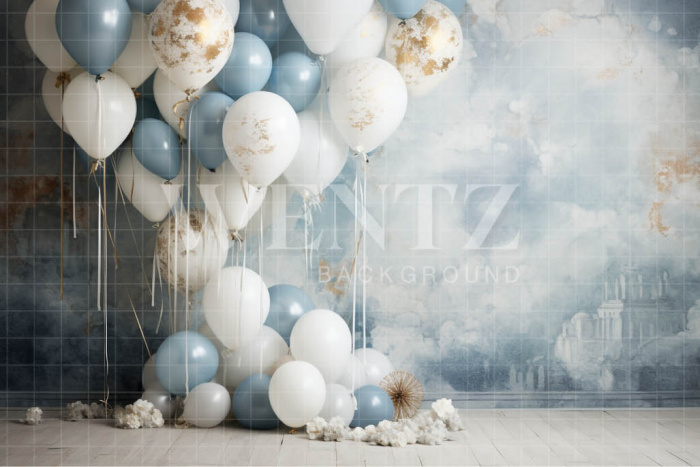 Fabric Photography Background Set with Balloons / Backdrop 4857