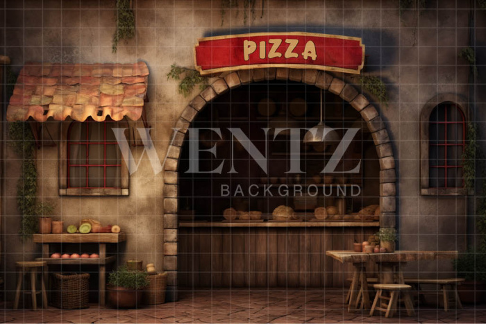 Fabric Photography Background Pizzeria / Backdrop 4862
