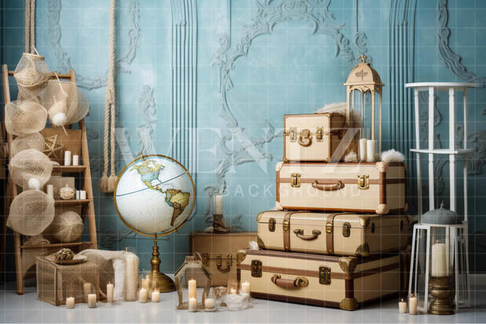 Fabric Photography Background Around the World / Backdrop 4869