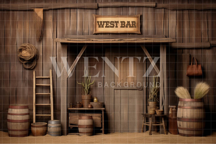 Fabric Photography Background Old West Bar / Backdrop 4925