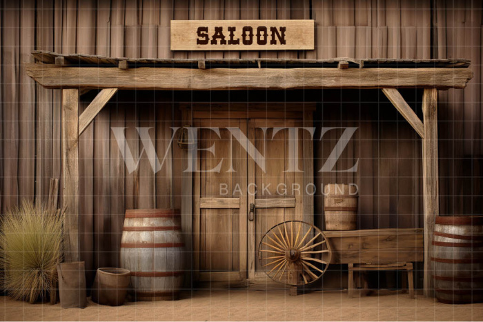Photographic Background in Fabric Old West Hall / Backdrop 4926