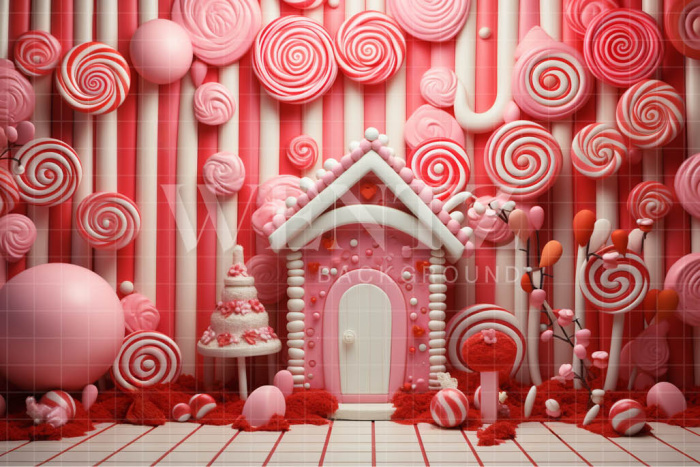 Photographic Background in Fabric Sweet House / Background 4938