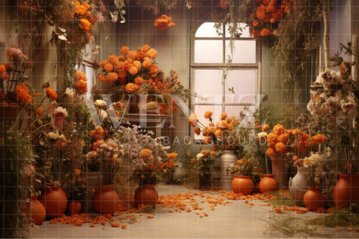 Photographic Background in Fabric Floral Set / Backdrop 5097