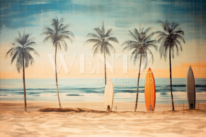 Photographic Background in Fabric Beach / Backdrop 5115