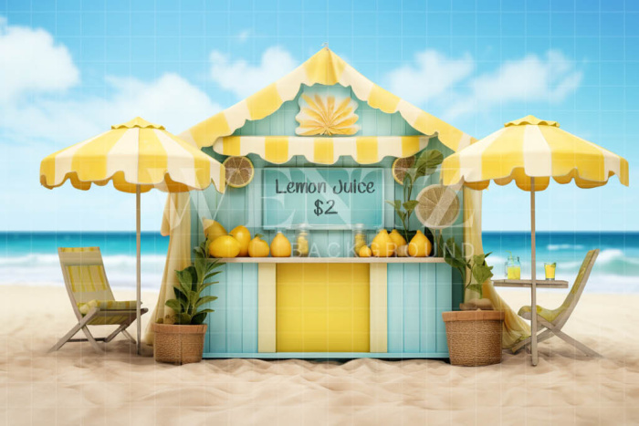 Photographic Background in Fabric Lemonade Stand / Backdrop 5142