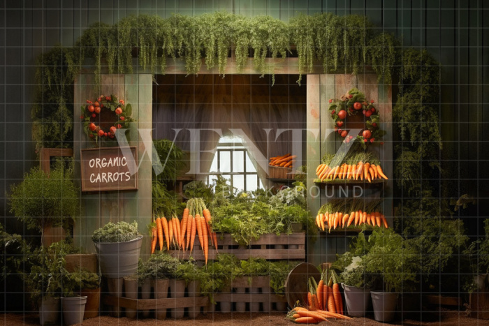 Fabric Photography Background Easter Carrot Stand / Backdrop 5201