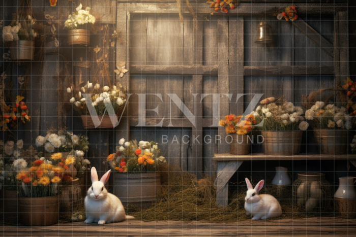 Fabric Photography Background Easter Scenery / Backdrop 5202