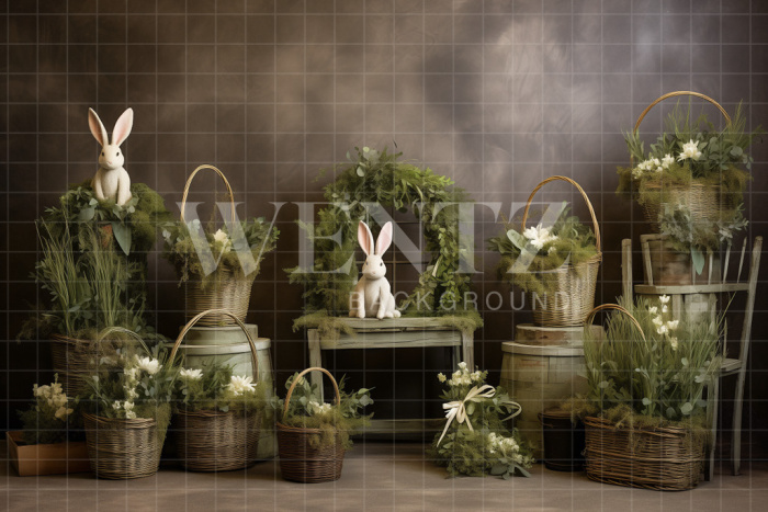 Fabric Photography Background Easter Scenery / Backdrop 5206