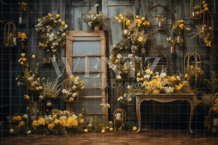 Fabric Photography Background Floral Easter / Backdrop 5250