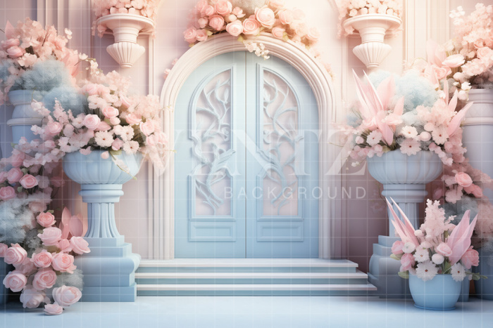 Fabric Photography Background Easter Scenery with Flowers / Backdrop 5287