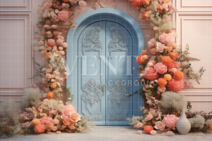 Fabric Photography Background Easter Scenery with Flowers / Backdrop 5288