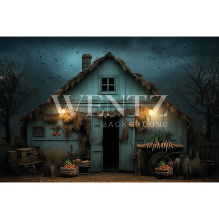 Fabric Photography Background Easter House / Backdrop 5432