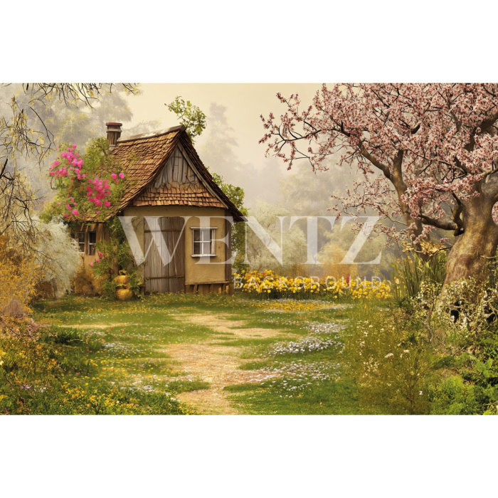 Fabric Photography Background Easter House / Backdrop 5667