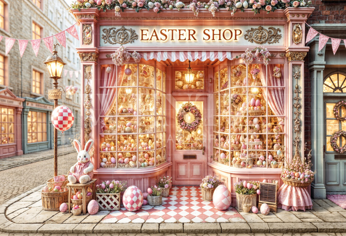 Fabric Photography Background Easter Shop / Backdrop 6753