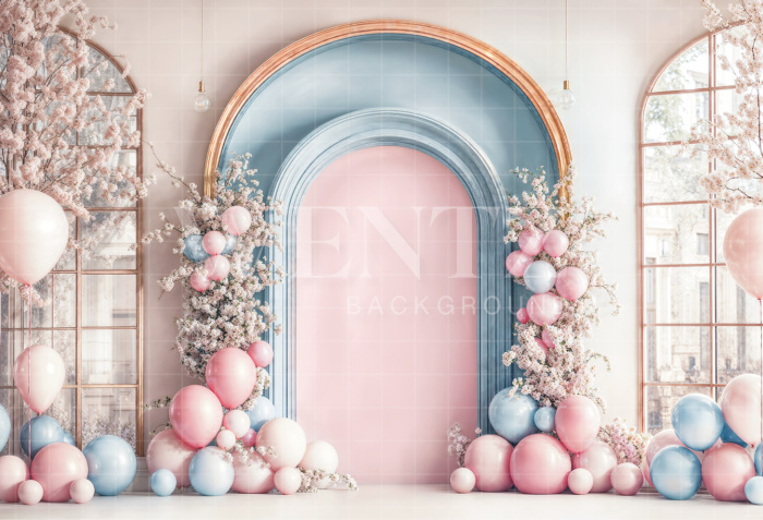 Fabric Photography Background Cake Smash Candy Pink and Blue / Backdrop 6833 