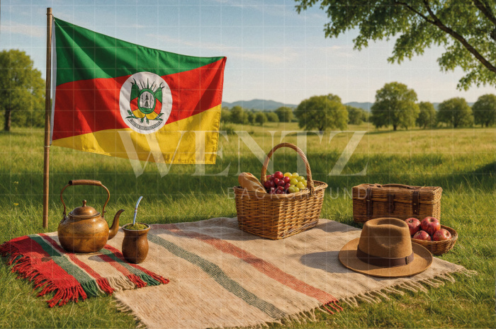 Fabric Photography Background Picnic in the Countryside / Backdrop 7672