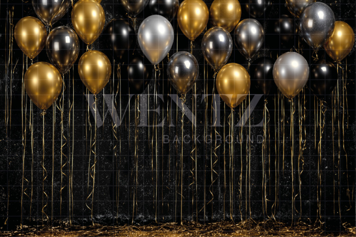 Fabric Photography Background Set with Balloons / Backdrop 7951