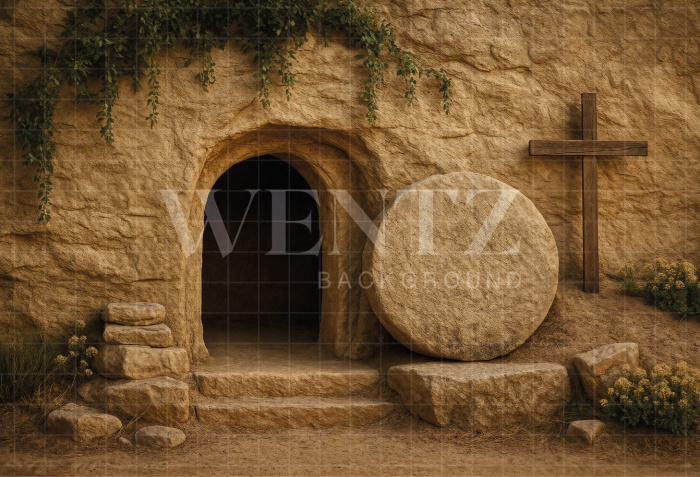 Fabric Photography Background Easter Grotto / Backdrop 8023