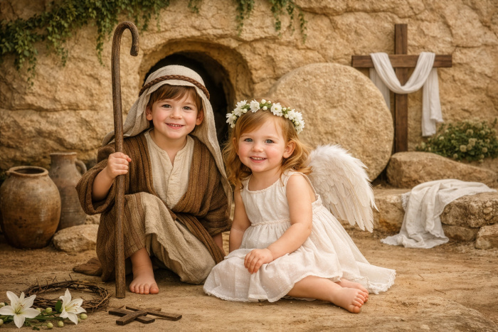 Fabric Photography Background Easter Grotto / Backdrop 8023