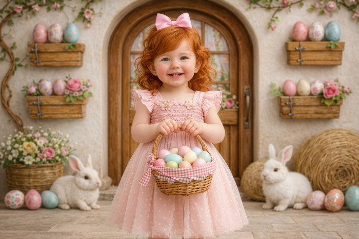 Fabric Photography Background Easter Facade / Backdrop 8047