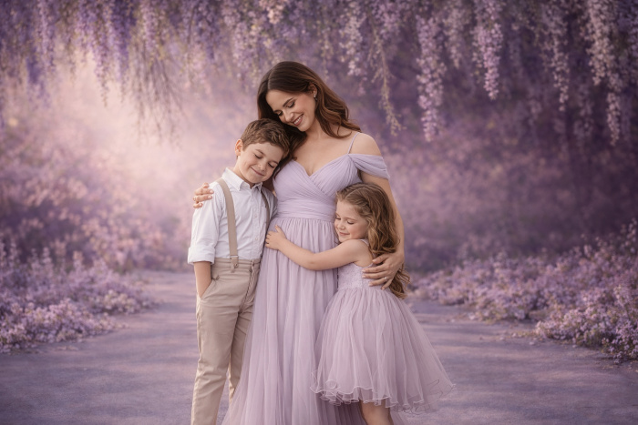 Fabric Photography Background Mother's Day Floral / Backdrop 8118