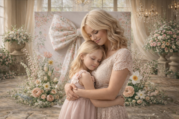 Fabric Photography Background Mother's Day / Backdrop 8228