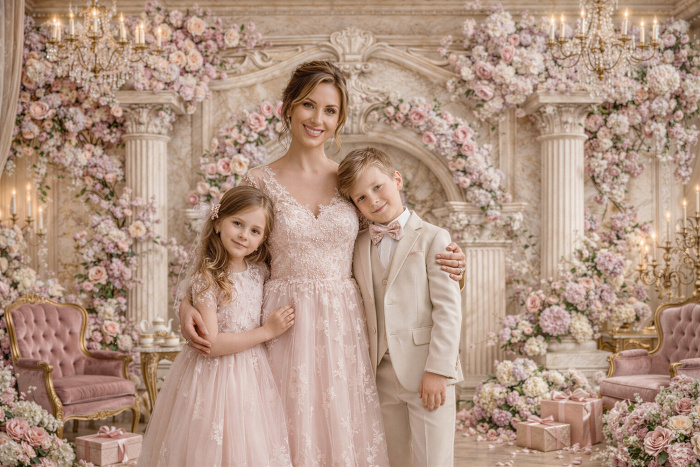 Fabric Photography Background Mother's Day Floral / Backdrop 8248