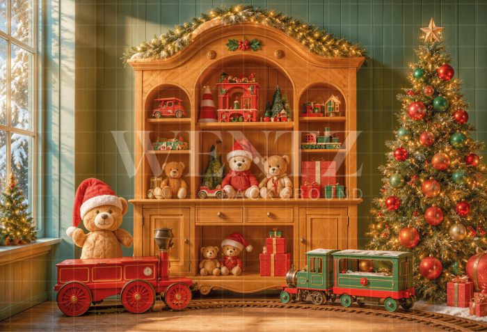 Fabric Photography Background Christmas Toys / Backdrop 8557