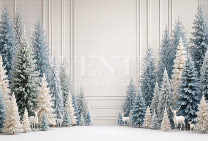Fabric Photography Background Christmas Trees / Backdrop 8861