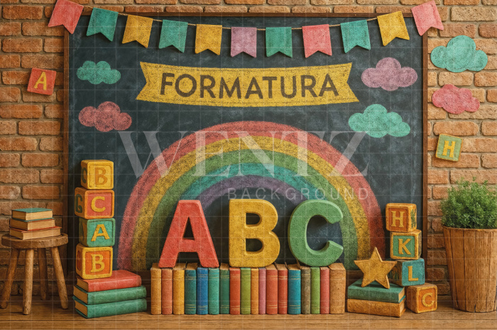 Fabric Photography Background ABC/ Backdrop 7598