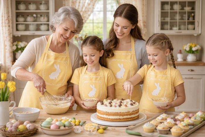 Kit 4 Family Aprons Easter / AW63