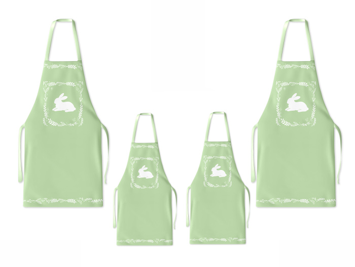 Kit 4 Family Aprons Easter / AW64