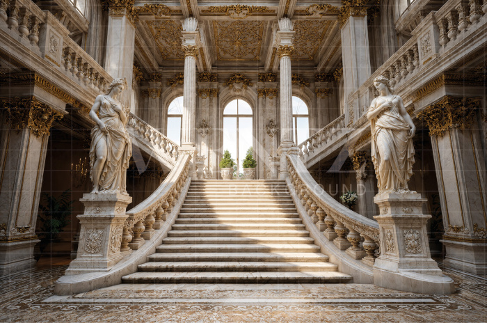 Fabric Photography Background White Staircase / Backdrop 3547