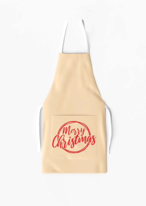 Christmas Apron with Pocket Beige / AW17