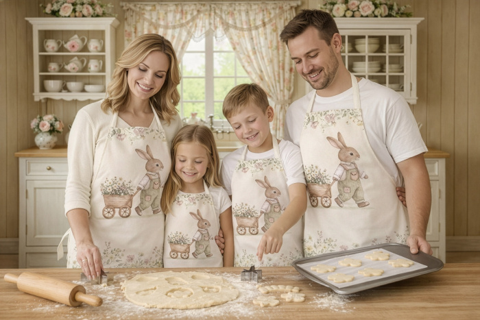 Kit 4 Family Aprons Easter / AW58