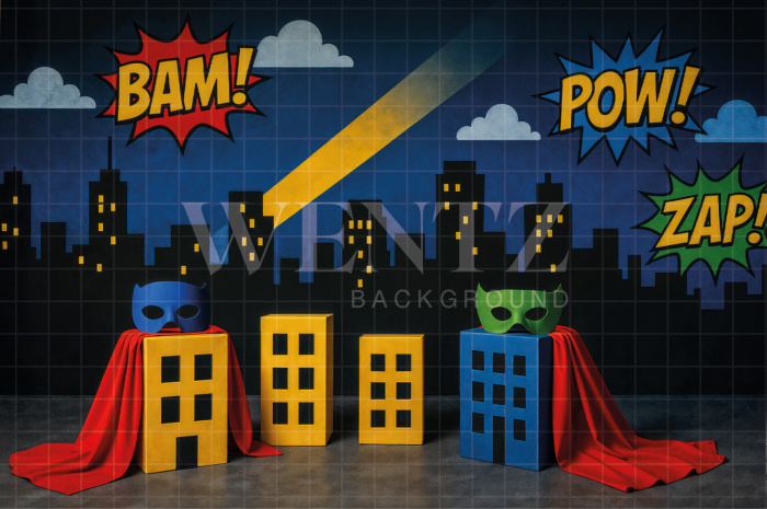 Fabric Photography Background Super Hero / Backdrop 7707