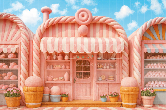 Fabric Photography Background Children's Day Candy Store / Backdrop 7806
