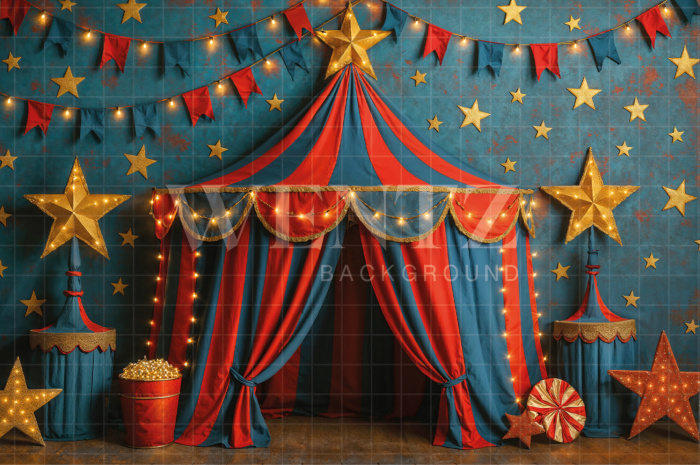 Fabric Photographic Background Children's Day Circus / Backdrop 7798