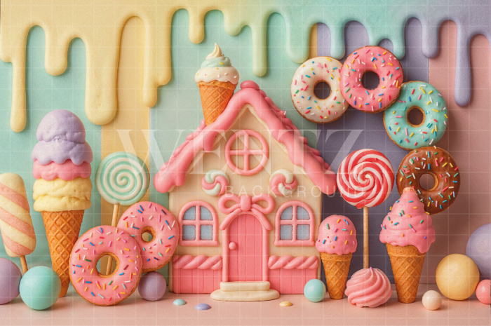 Fabric Photography Background Sweets Children's Day / Backdrop 7799