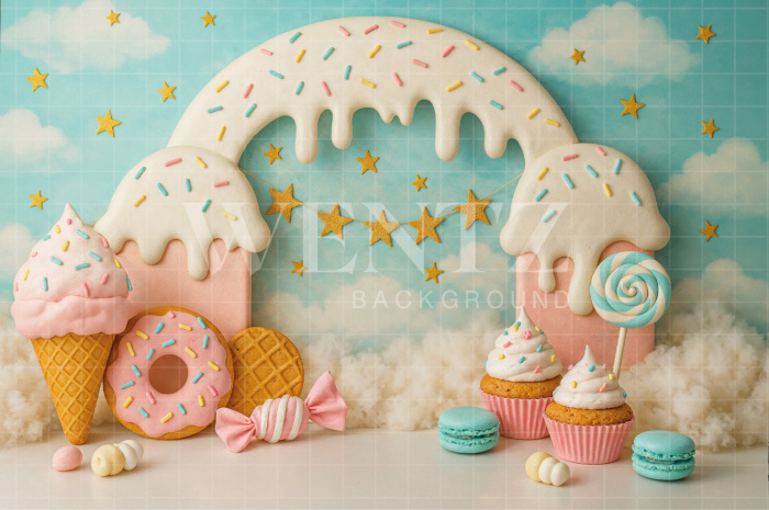 Fabric Photography Background Sweets Children's Day / Backdrop 7803