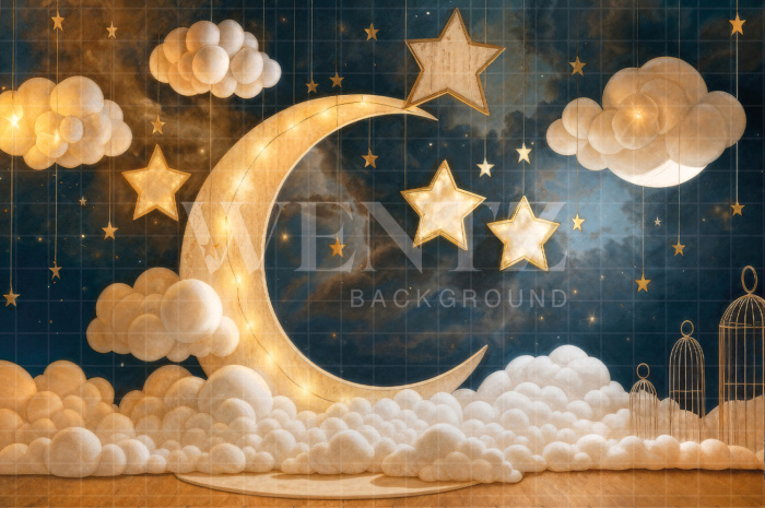 Fabric Photography Background Children's Day Moon / Backdrop 7813
